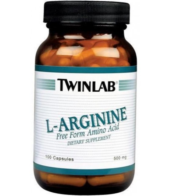 L-Arginine 500 мг, 100 капс Twinlab