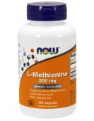 L-Methionine + B6, Метионин 500 мг./100 капс NOW