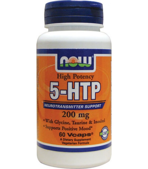 5-HTP Glycine, Taurine & Inositol Триптофан 200 мг/60 капс Now