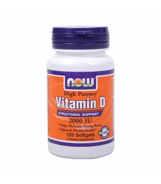 Витамин D-2000, Витамин Д-2000 120 гел.капс. NOW