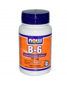 B-6 / Пиридоксин Витамин В-6 , 50 мг, 100 Таб NOW