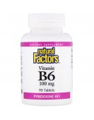 Vitamin B6 / Пиридоксин Витамин В6 , 100 мг, 90 таб.,  Natural Factors
