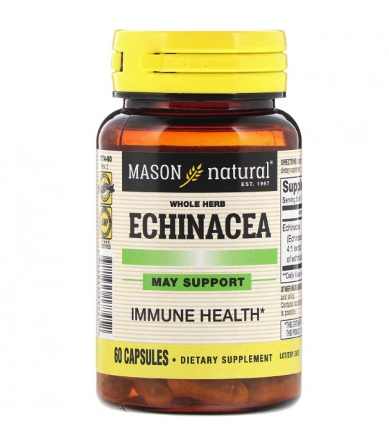 Echinacea, экстракт эхинацеи, 125 mg, 60 caps, Mason Natural