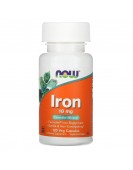 Iron, Железо, 18 mg, 120 veg capsules, NOW