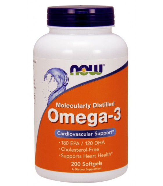 Omega-3 Омега-3 1000 мг, 200 гел капс NOW