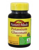 Potassium Gluconate, Калий 90 mg, 100 tabs, Nature Made