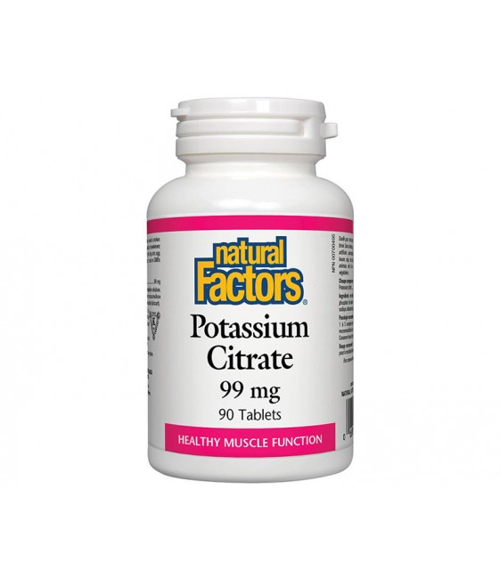 Potassium Citrate, Калий 99 mg, 90 tabs, Natural Factors