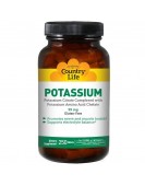 Potassium, Калий, 99 мг, 250 таблеток, Country Life
